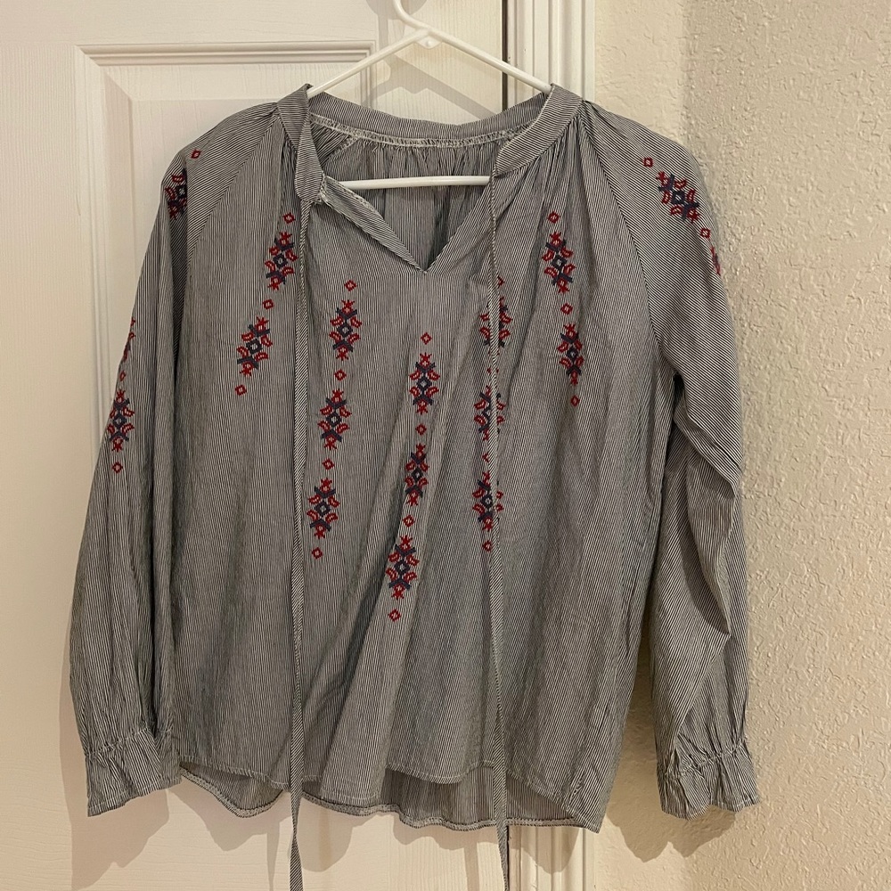 Black Striped Flower Shirt